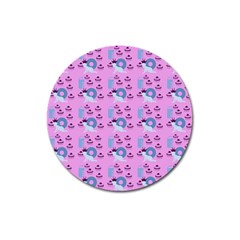 Punk Baby Pink Magnet 3  (round) by snowwhitegirl