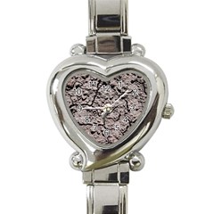 Earth  Dark Soil With Cracks Heart Italian Charm Watch by FunnyCow