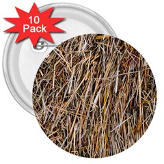 Dry Hay Texture 3  Buttons (10 Pack)  by FunnyCow