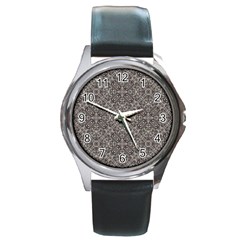 Luxury Modern Baroque Pattern Round Metal Watch by dflcprints