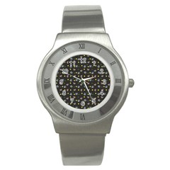 Dark Grey Milk Hearts Stainless Steel Watch by snowwhitegirl