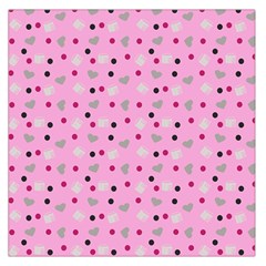 Pink Milk Hearts Large Satin Scarf (square) by snowwhitegirl