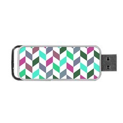 Zigzag Chevron Pattern Aqua Purple Portable Usb Flash (two Sides) by snowwhitegirl