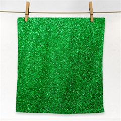 Green Glitter Face Towel