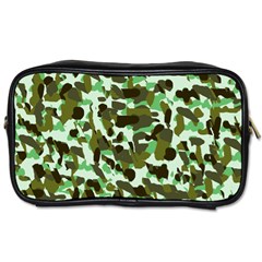 Brownish Green Camo Toiletries Bag (two Sides)