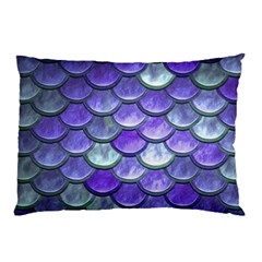 Blue Purple Mermaid Scale Pillow Case (two Sides) by snowwhitegirl