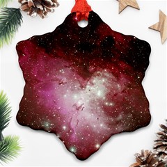 Nebula Red Snowflake Ornament (two Sides)