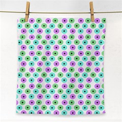 Eye Dots Green Violet Face Towel