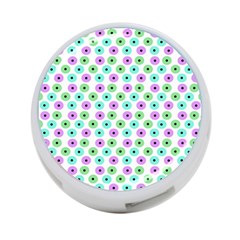 Eye Dots Green Violet 4-port Usb Hub (two Sides)