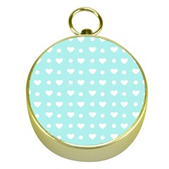 Hearts Dots Blue Gold Compasses by snowwhitegirl