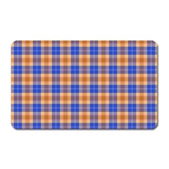 Orange Blue Plaid Magnet (rectangular) by snowwhitegirl