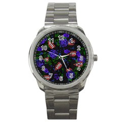 Blue Rose Vampire Sport Metal Watch