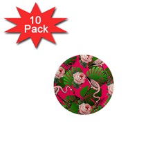 Flamingo Floral Pink 1  Mini Magnet (10 Pack) 