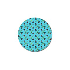 School Girl Pattern Blue Golf Ball Marker