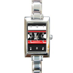 Compact Cassette Rectangle Italian Charm Watch by vintage2030