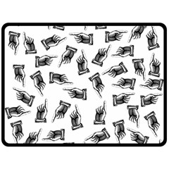 Pointing Finger Pattern Fleece Blanket (large)  by Valentinaart