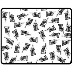 Pointing Finger Pattern Double Sided Fleece Blanket (medium)  by Valentinaart