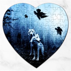 Wolfs Jigsaw Puzzle (heart) by Valentinaart