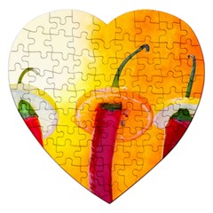 Three Red Chili Peppers Jigsaw Puzzle (heart) by FunnyCow