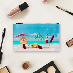 Red Chili Peppers On The Beach Cosmetic Bag (small) by FunnyCow