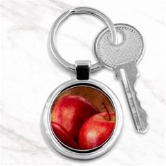 Three Red Apples Key Chains (round)  by FunnyCow