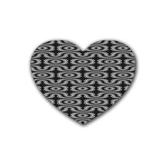 Monochrome Centipede Arabesque Heart Coaster (4 Pack)  by linceazul