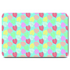 Pastel Rainbow Monstera Large Doormat  by PodArtist