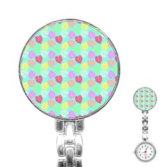 Pastel Rainbow Monstera Stainless Steel Nurses Watch by PodArtist