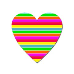 Neon Hawaiian Rainbow Horizontal Deck Chair Stripes Heart Magnet by PodArtist