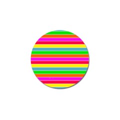 Neon Hawaiian Rainbow Horizontal Deck Chair Stripes Golf Ball Marker by PodArtist