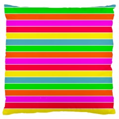 Neon Hawaiian Rainbow Horizontal Deck Chair Stripes Standard Flano Cushion Case (two Sides) by PodArtist