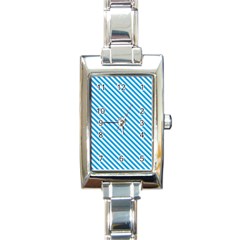 Oktoberfest Bavarian Blue And White Small Candy Cane Stripes Rectangle Italian Charm Watch by PodArtist