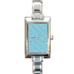 Oktoberfest Bavarian Blue and White Small Candy Cane Stripes Rectangle Italian Charm Watch Front