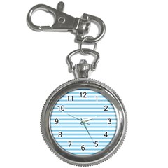 Oktoberfest Bavarian Blue And White Large Mattress Ticking Stripes Key Chain Watches by PodArtist