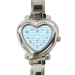 Oktoberfest Bavarian Blue And White Large Mattress Ticking Stripes Heart Italian Charm Watch by PodArtist