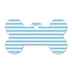 Oktoberfest Bavarian Blue And White Large Mattress Ticking Stripes Dog Tag Bone (one Side) by PodArtist