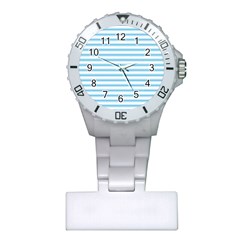 Oktoberfest Bavarian Blue And White Large Mattress Ticking Stripes Plastic Nurses Watch by PodArtist