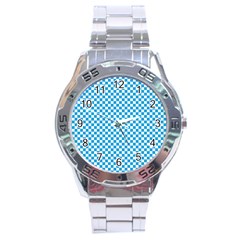 Oktoberfest Bavarian Blue And White Checkerboard Stainless Steel Analogue Watch by PodArtist