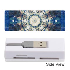 Painted Blue Mandala Flower On Canvas Memory Card Reader (stick) by pepitasart