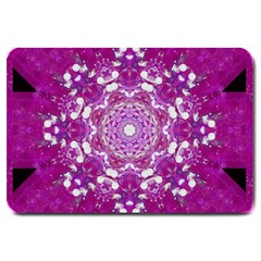Wonderful Star Flower Painted On Canvas Large Doormat  by pepitasart