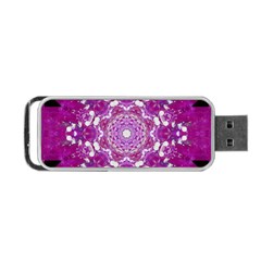 Wonderful Star Flower Painted On Canvas Portable Usb Flash (one Side) by pepitasart