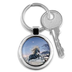 Wonderful Wild Fantasy Horse On The Beach Key Chains (round)  by FantasyWorld7