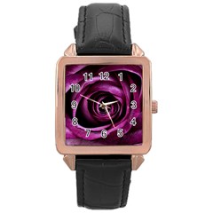 Plant Rose Flower Petals Nature Rose Gold Leather Watch 