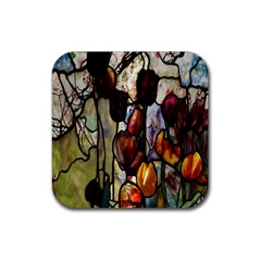 Tiffany Window Colorful Pattern Rubber Coaster (square)  by Sapixe