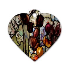 Tiffany Window Colorful Pattern Dog Tag Heart (one Side)