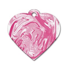 Pink Marble Painting Texture Pattern Dog Tag Heart (one Side)