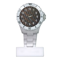 Rattan Wood Background Pattern Plastic Nurses Watch by Sapixe