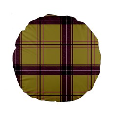 Beige Purple Plaid Standard 15  Premium Round Cushions by snowwhitegirl