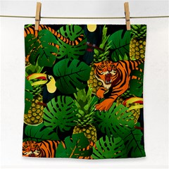 Tropical Pelican Tiger Jungle Black Face Towel