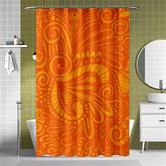 Pop Orange Shower Curtain 48  X 72  (small)  by ArtByAmyMinori